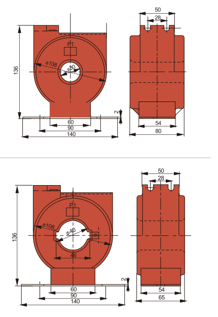 Power Grid Series Current Transformer(installation size)