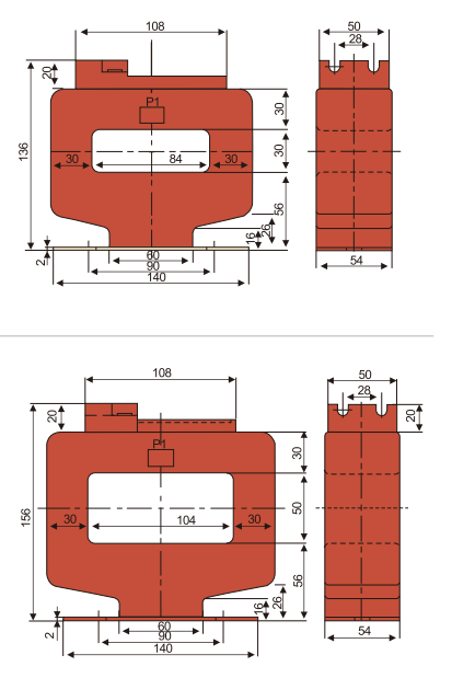 Power Grid Series Current Transformer(installation size)