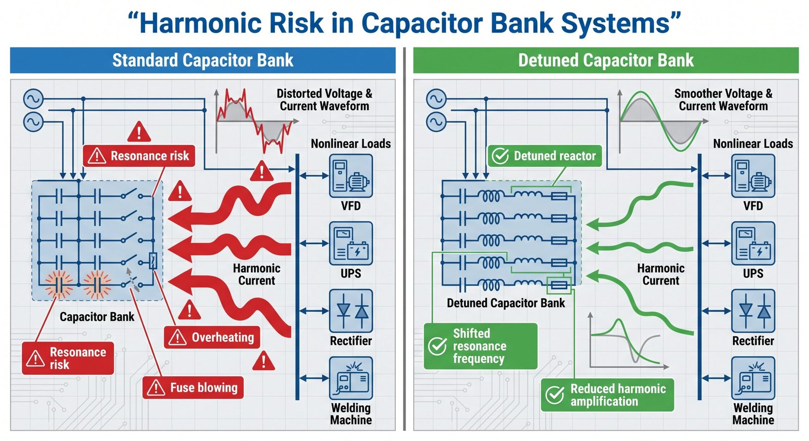 harmonic risk in capacitor bank systems
