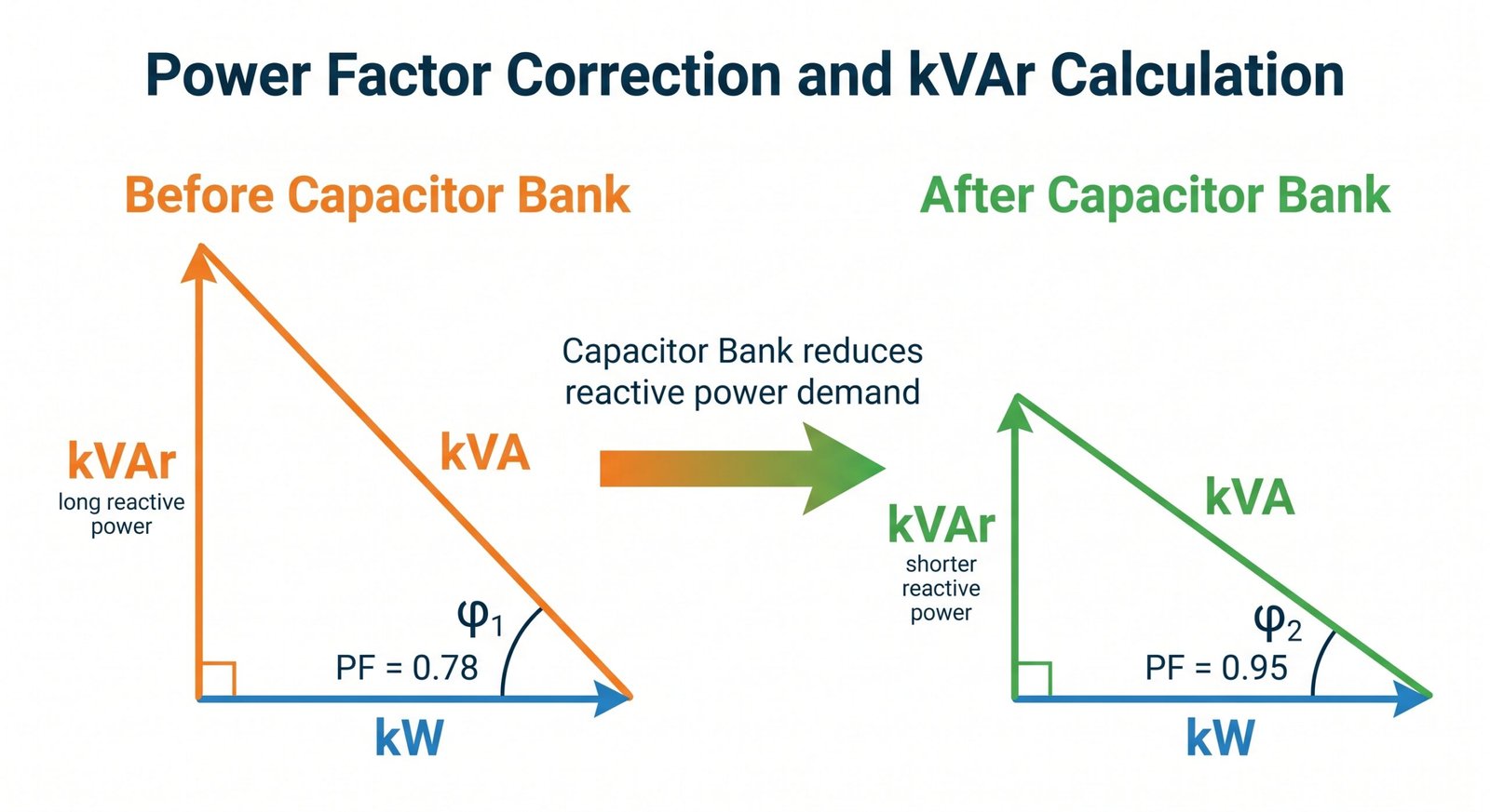 power factor correction and kvar calculation